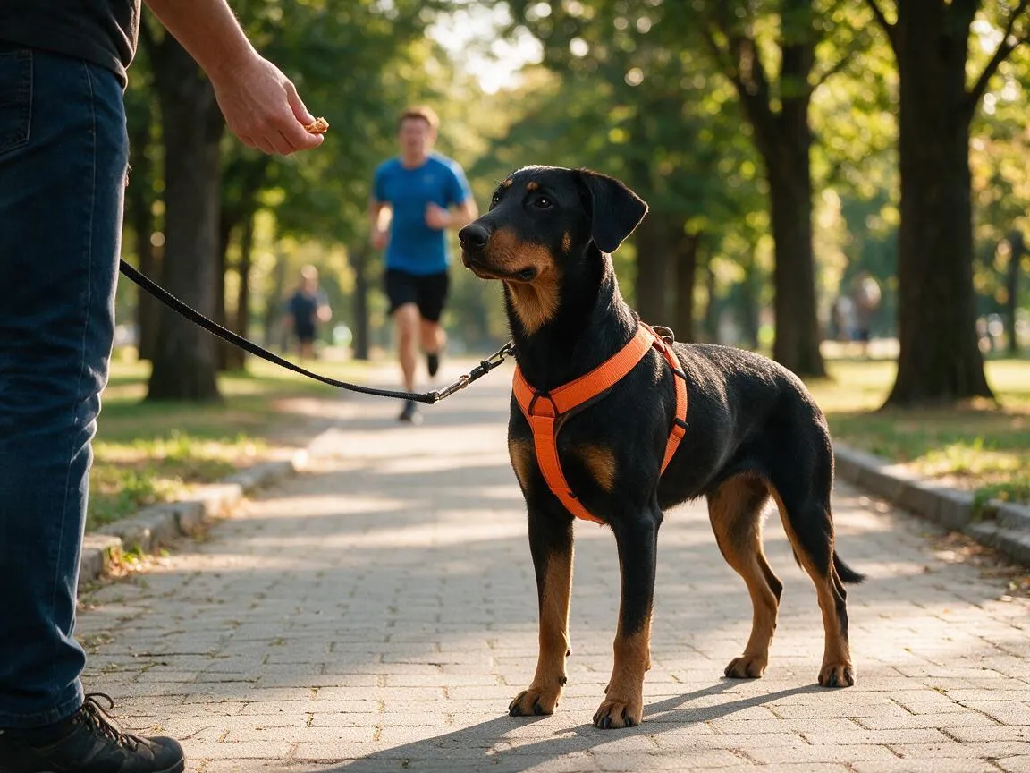 Chien apprenant à ne pas poursuivre un objet en mouvement