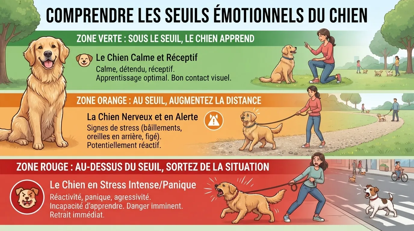 Les différentes zones de confort ou d'inconfort du chien
